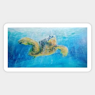 Large Sea Turtle underwater Sticker